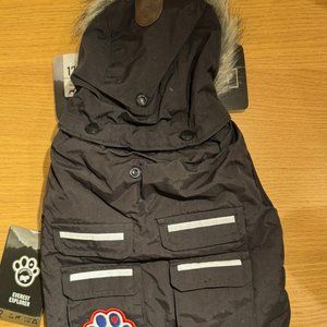 Canada Pooch Everest Explorer Premium Faux Down Insulated Dog Jacket, Black, 12